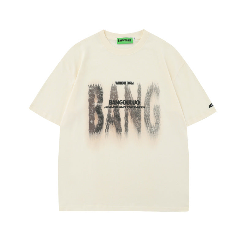 American Retro Loose-Fit Cotton Blend T-Shirt – Short Sleeve Unisex Casual Tee