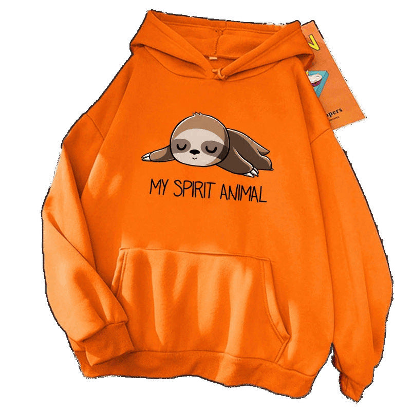 Cartoon Sloth Hooded Sweatshirt – Unisex Long Sleeve Hoodie | Cozy, Trendy &amp; Casual