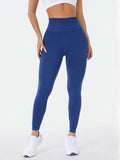 Leggings desportivas de cintura subida – Leggings de treino elásticas, confortáveis e elegantes.