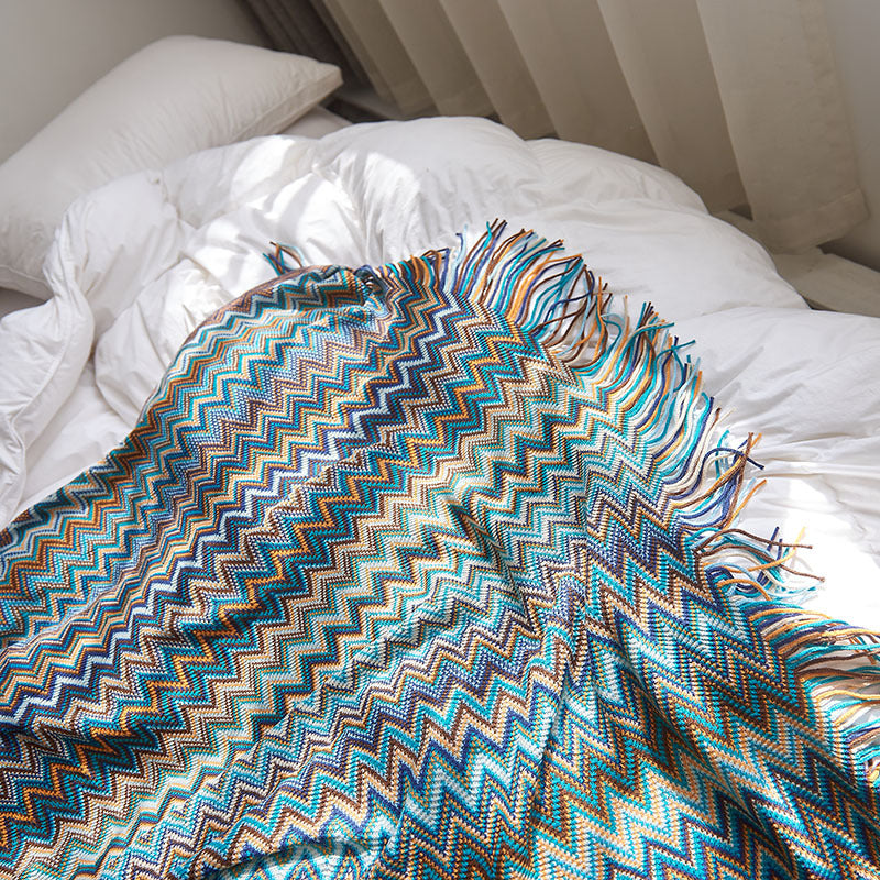 Manta nórdica às riscas – Manta macia e felpuda para um conforto aconchegante em casa.