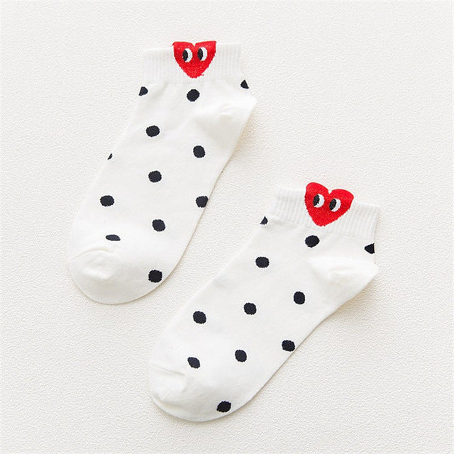 Cute 3D Heart Ear Socks for Women – Kawaii Big-Eyes Casual Socks | Soft, Breathable & Trendy Campus Style