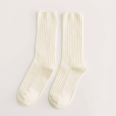 Women’s Retro Striped Cotton Socks – Soft, Breathable & Stylish Everyday Casual Socks