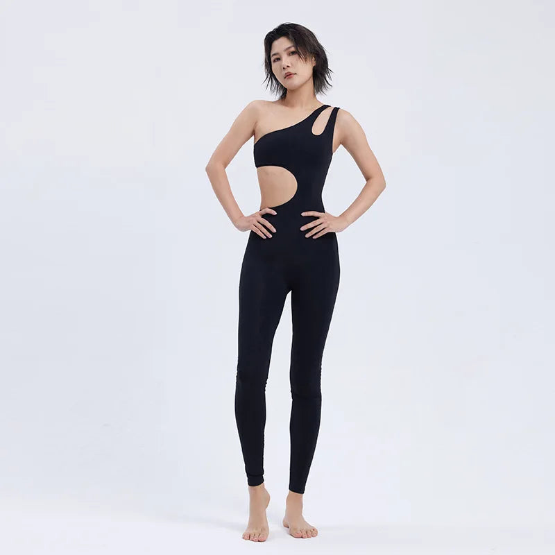 Sexy One-Piece Women’s Gym Jumpsuit – Nylon & Spandex Yoga Bodysuit With Padding | Fitness Sportswear Outfit