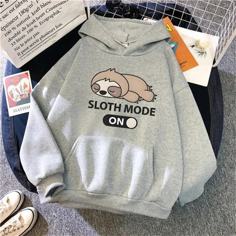 Cartoon Sloth Pattern Unisex Cartoon Sloth Pattern Hooded Sweatshirt – Trendy Hip Hop Streetwear Hoodie for Casual ComfortPrinted Hooded Sweatshirt Unisex Long Sleeve Casual Jacket Trendy