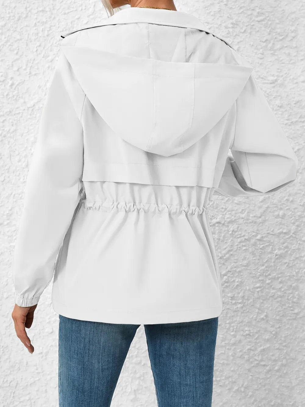 Premium Drawstring Pocketed Zip-Up Fitness Hooded Jacket – Lightweight Oxford Cloth Hoodie for Active Wear