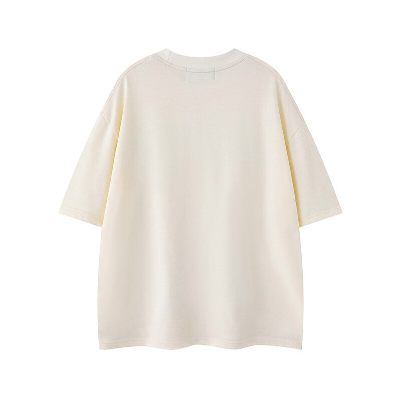 Japanese Retro Casual T-Shirts for Women | Loose Fit Short Sleeve Cotton Blend