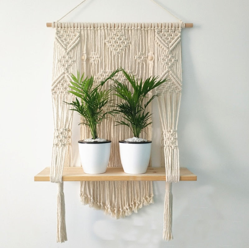 Bohemian Macrame Wall Hanging – Handmade Cotton Rope Boho Decor