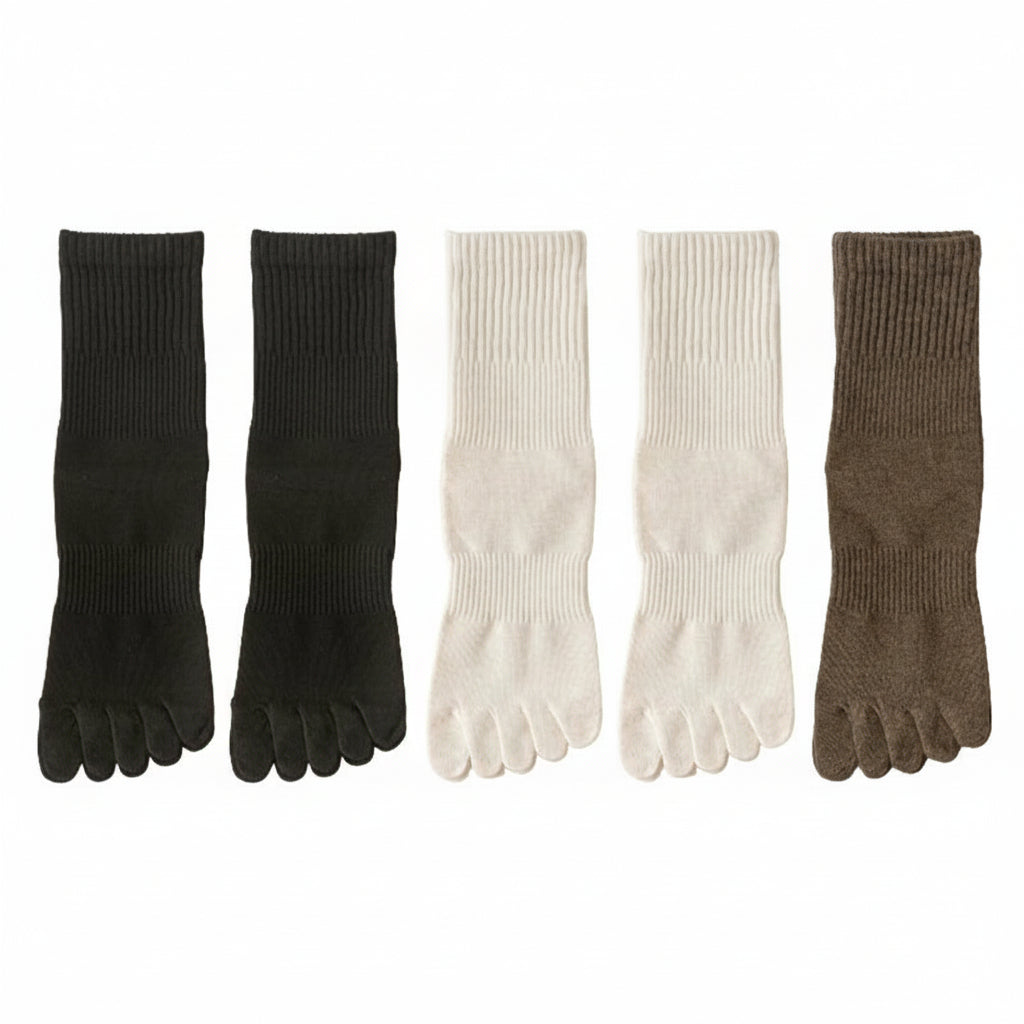 5 Pairs Women’s Five-Finger Cotton Socks – Breathable, Antibacterial Split Toe Socks for Everyday Comfort