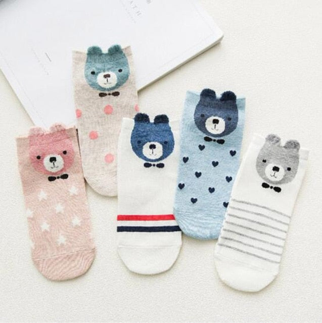 Women’s Cute Cat Ankle Socks | Soft Cotton Pink Casual Short Socks