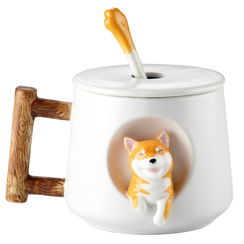 Shiba Inu Porcelain Mug – Cute 450ml Coffee & Tea Cup