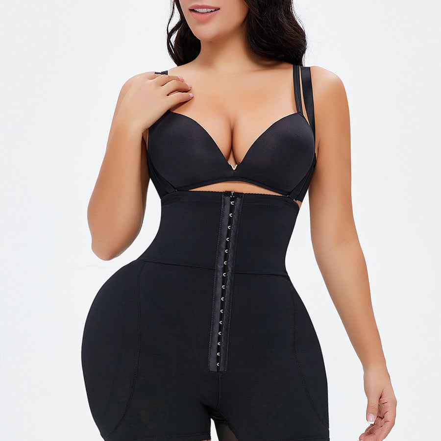 Calças modeladoras de cintura subida – levantam a anca e controlam a barriga para tamanhos grandes.