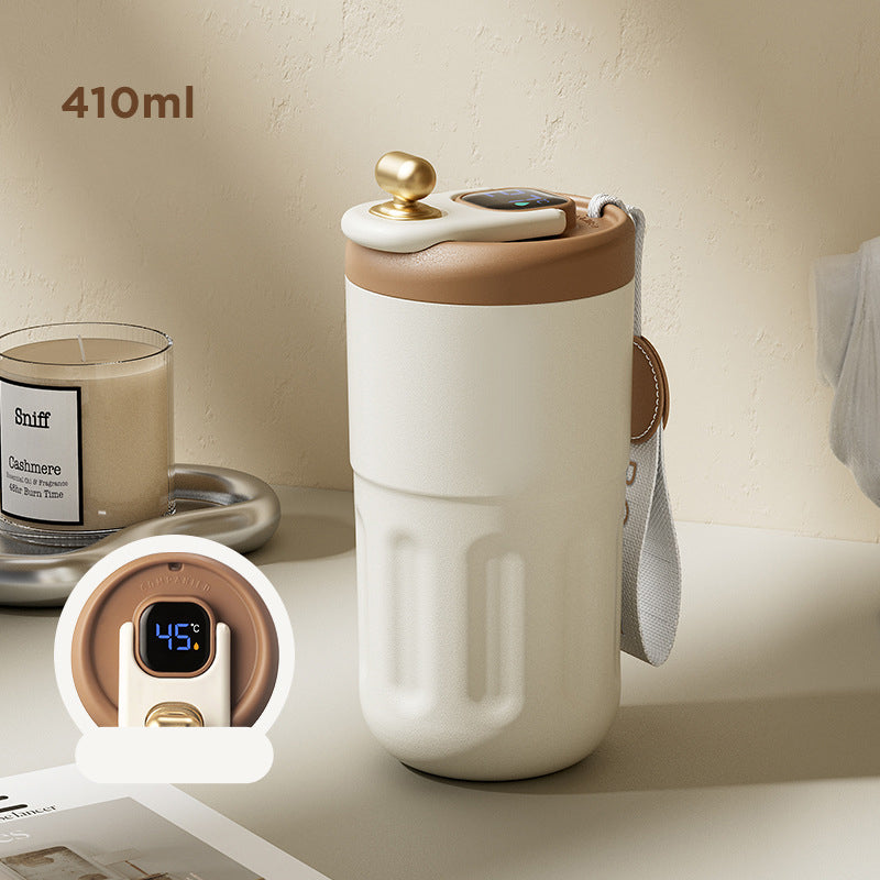 Digital Display Stainless Steel Coffee Insulated Cup 410ml – Smart Temperature Display, Leak-Proof, Travel-Friendly