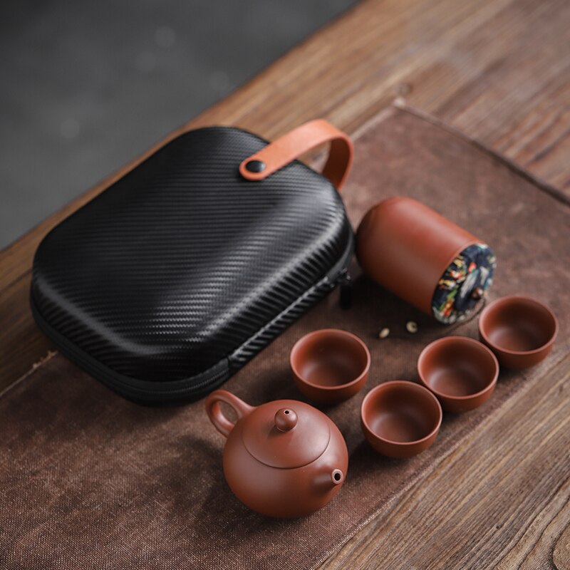 Sand Tea Cups Ceramic Portable Teapot Set – Outdoor Travel  Fu Tea Set Gift