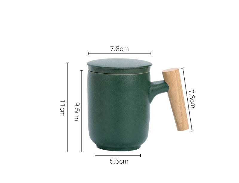 Ceramic Cup with Bamboo Lid – 450ml Stylish Drinkware
