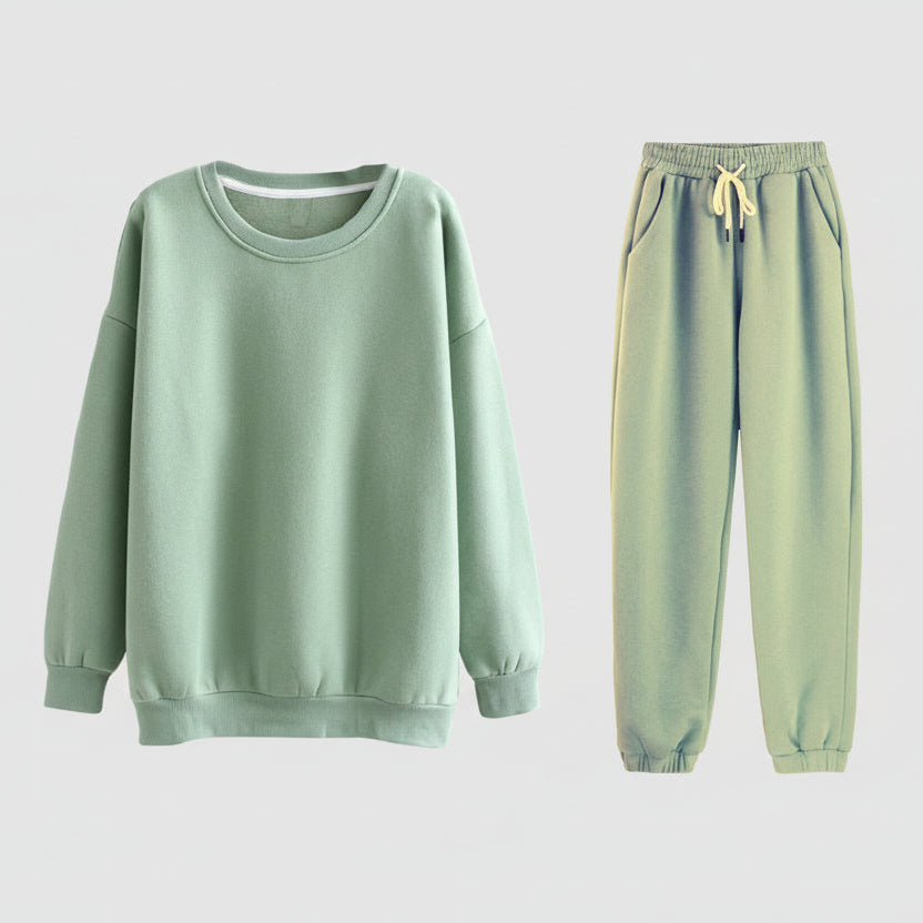 Women’s 2-Piece Sweatshirt & Sweatpants Set – Soft Fleece Loungewear, Casual Tracksuit Outfit