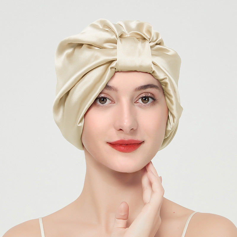 Luxury Satin French Nightcap – Double‑Layer Hair‑Care Sleep Bonnet for All Seasons