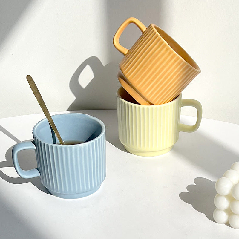 Modern Minimalist Ceramic Mug – 260ml Plain Coffee & Tea Cup
