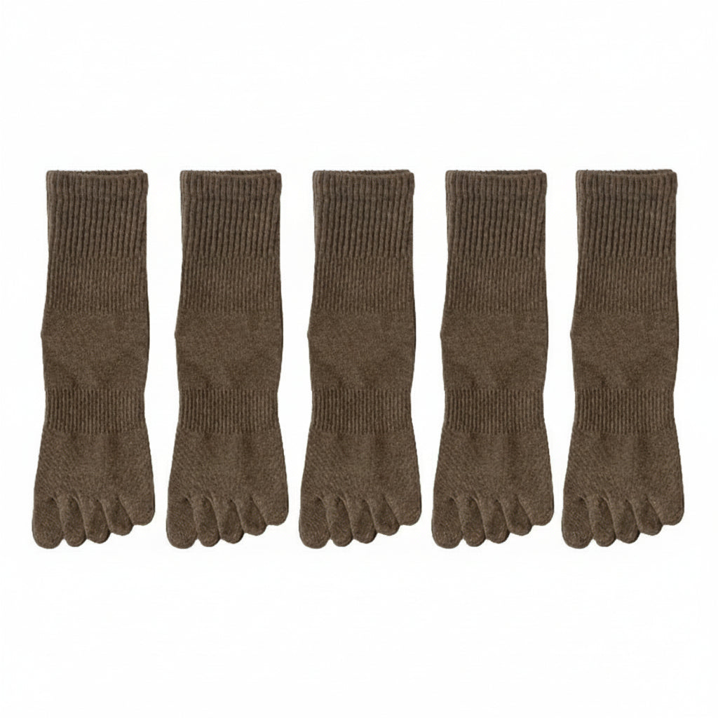 5 Pairs Women’s Five-Finger Cotton Socks – Breathable, Antibacterial Split Toe Socks for Everyday Comfort