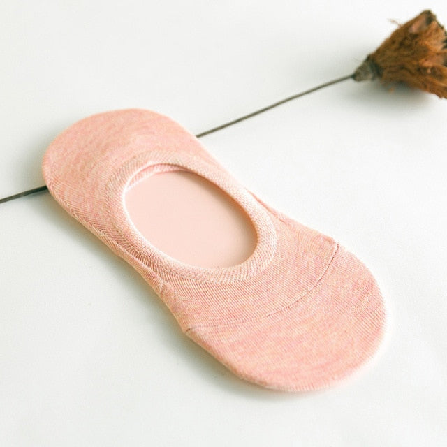 Women’s Invisible No-Show Socks – Non-Slip, Thin, Breathable Cotton Boat Socks