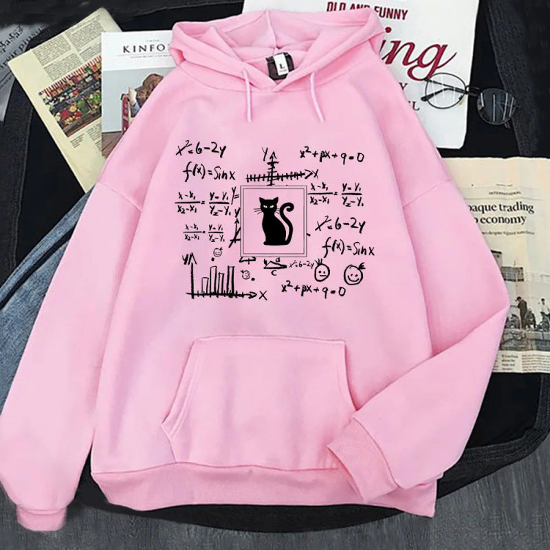 Trendy Cat Cartoon Print Hooded Sweatshirt – Unisex Long Sleeve Casual Jacket
