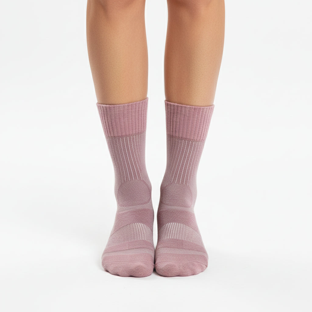 Outdoor Merino Wool Hiking Socks – Breathable, High-Tube, Cushioned Sports Socks for Mountain Activities