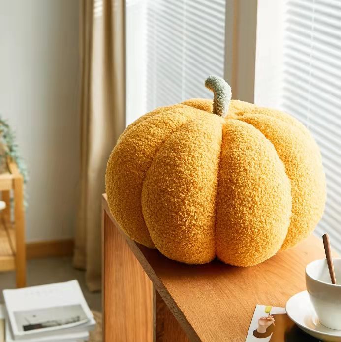 Pumpkin Plush Doll Pillow – Soft PP Cotton Stuffed Toy & Cozy Home Cushion