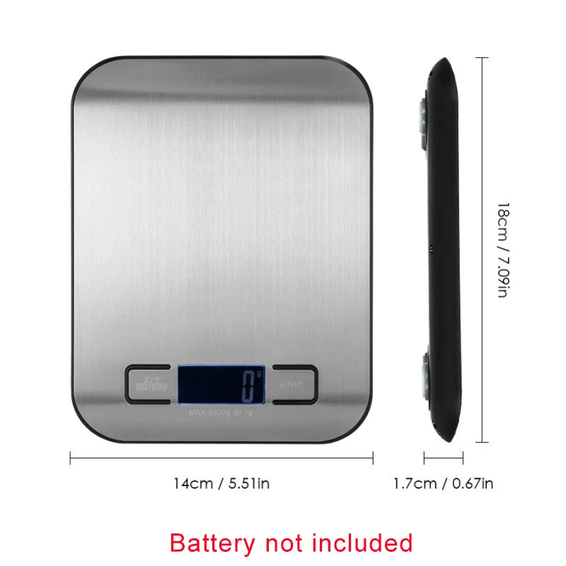 Digital Kitchen Scale – Stainless Steel Portable Food & Jewelry Scale with LED Display
