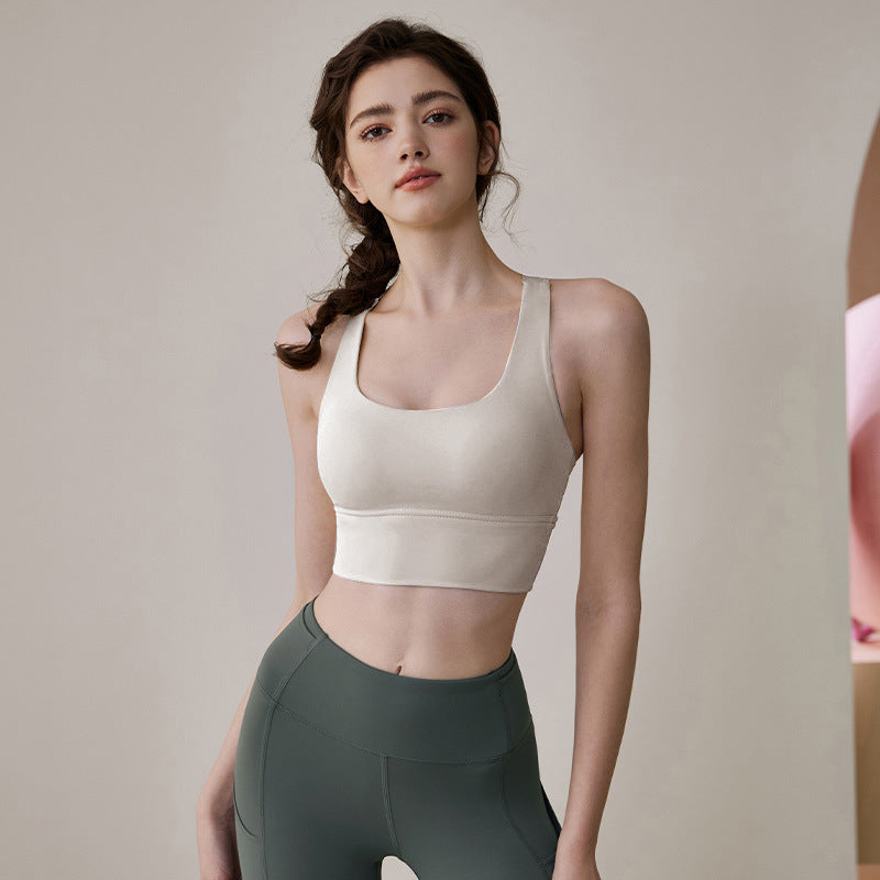 Sports Bra Shockproof High-Intensity Running Bra – Seamless Fitness Vest Top for Women | Nylon & Spandex Support