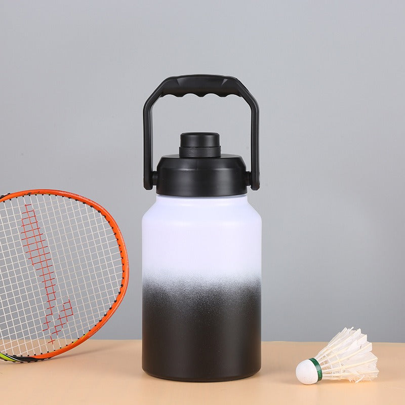 Double Wall Insulated Water Jug 64oz & 128oz – Stainless Steel Sports Bottle with Handle