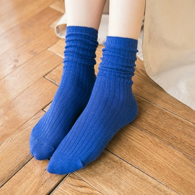 Women’s Retro Striped Cotton Socks – Soft, Breathable & Stylish Everyday Casual Socks