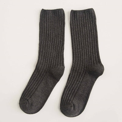 Women’s Retro Striped Cotton Socks – Soft, Breathable & Stylish Everyday Casual Socks
