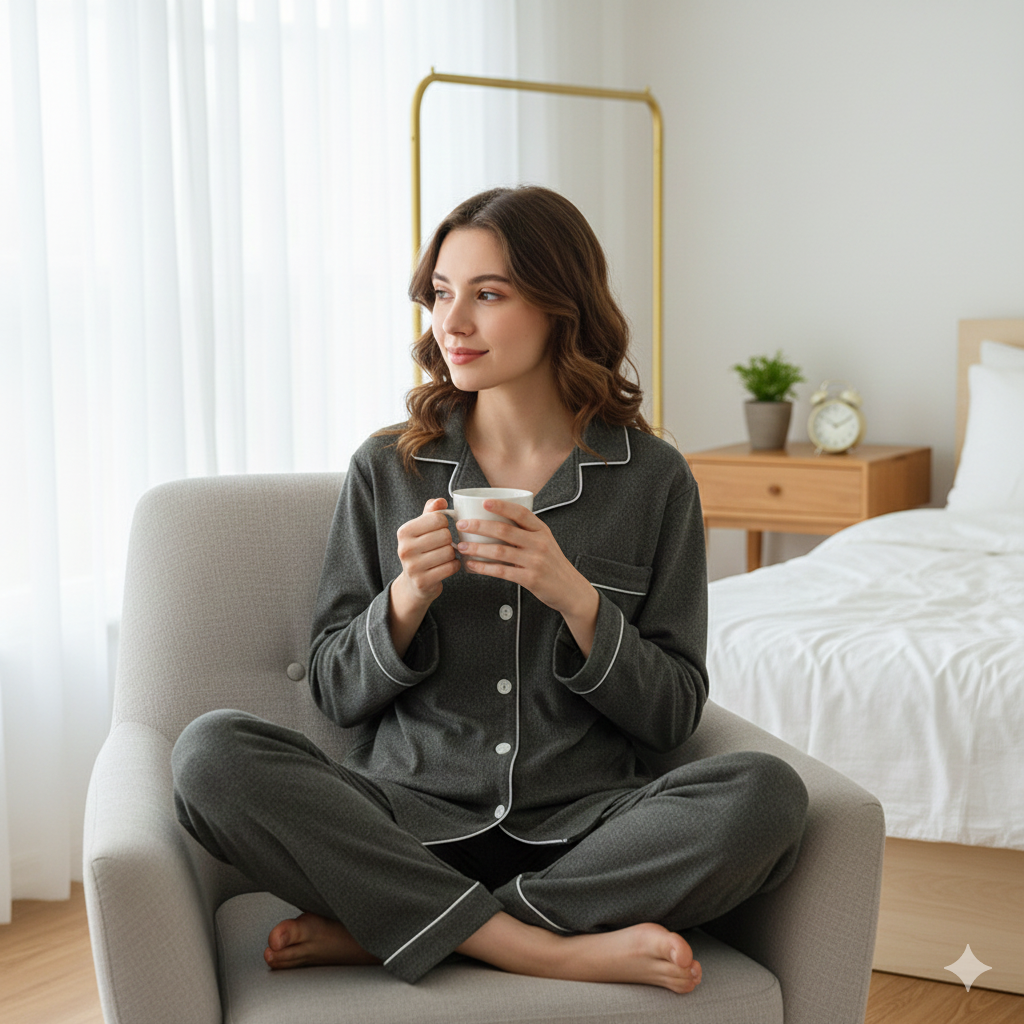 Velvet Loungewear Set - Dark Gray