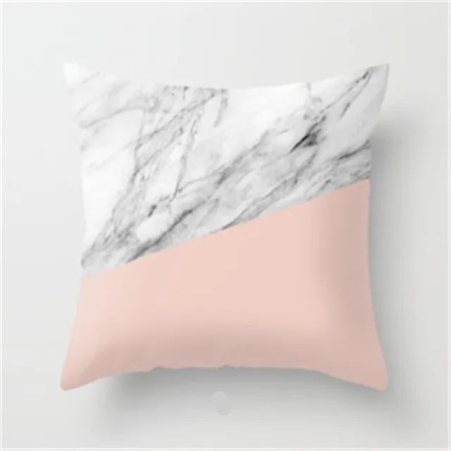 Capa de almofada geométrica com estampado de mármore – Capa de almofada moderna para sofá e decoração de casa