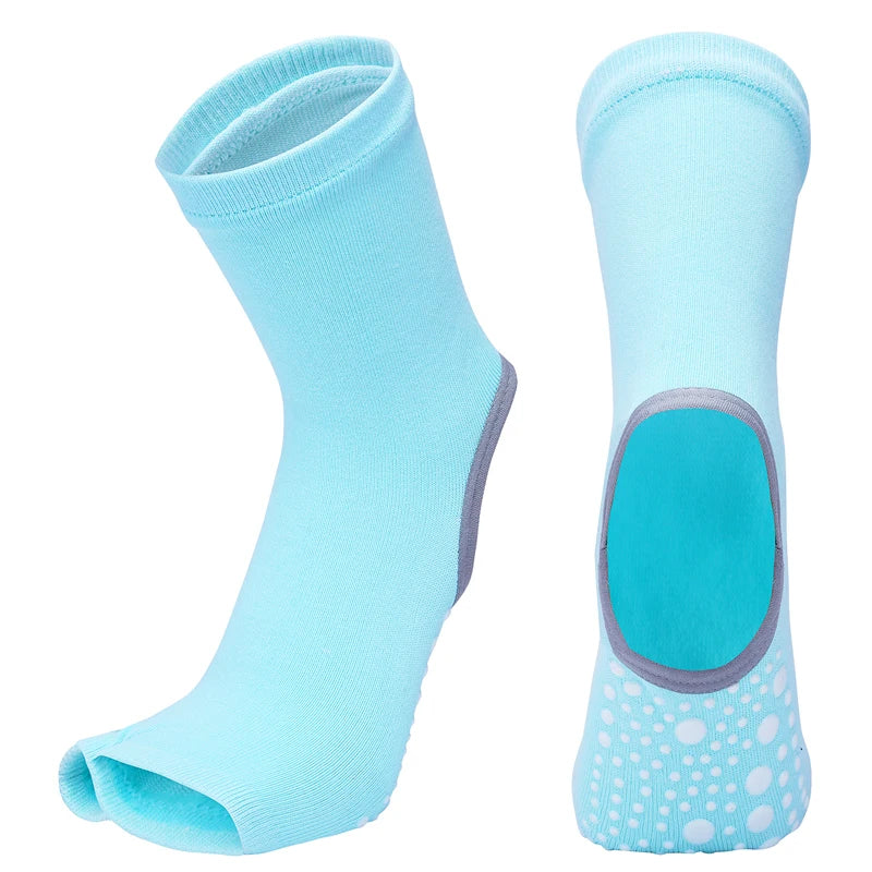 Two-Toe Non-Slip Yoga Socks for Women – Breathable, Quick-Dry Cotton Pilates & Ballet Grip Socks