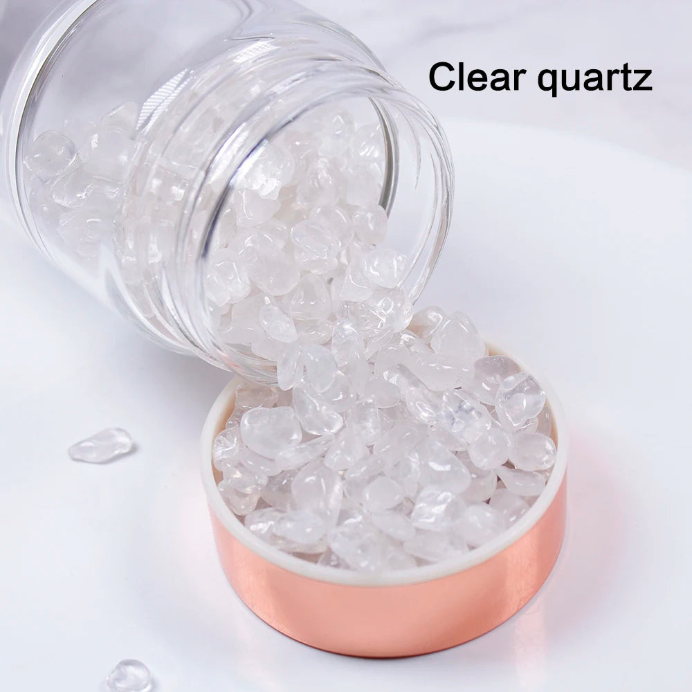 Natural Crystal Elixir Bottle – Gemstone Healing Glass Bottle with Tea Filter | Energy-Infused Crystal Water Bottle