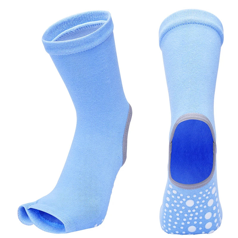 Two-Toe Non-Slip Yoga Socks for Women – Breathable, Quick-Dry Cotton Pilates & Ballet Grip Socks