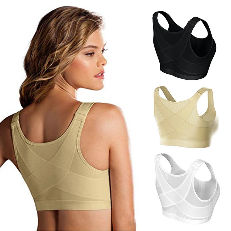 Yoga Sports Bra Posture Corrector – Lift Up, Breathable, Shockproof Cross-Back Fitness Bra for Women