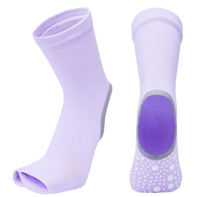 Two-Toe Non-Slip Yoga Socks for Women – Breathable, Quick-Dry Cotton Pilates & Ballet Grip Socks
