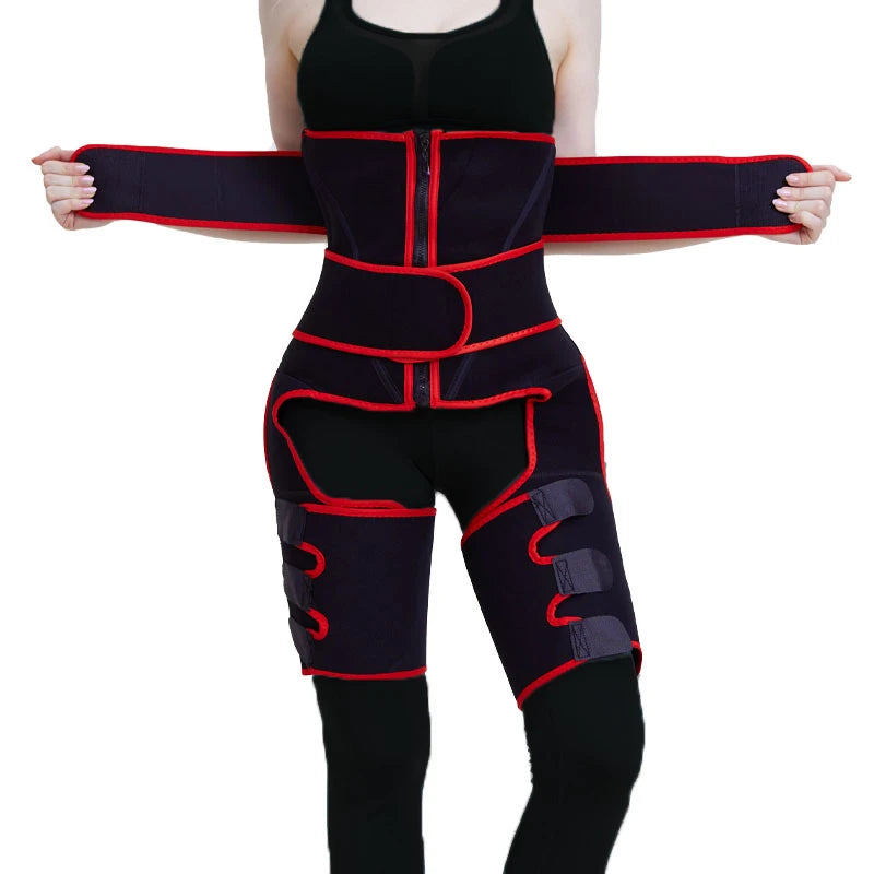 Cinta modeladora 3 em 1 de cintura subida para coxas e anca – Modelador corporal em neoprene para esculpir a cintura e queimar gordura.