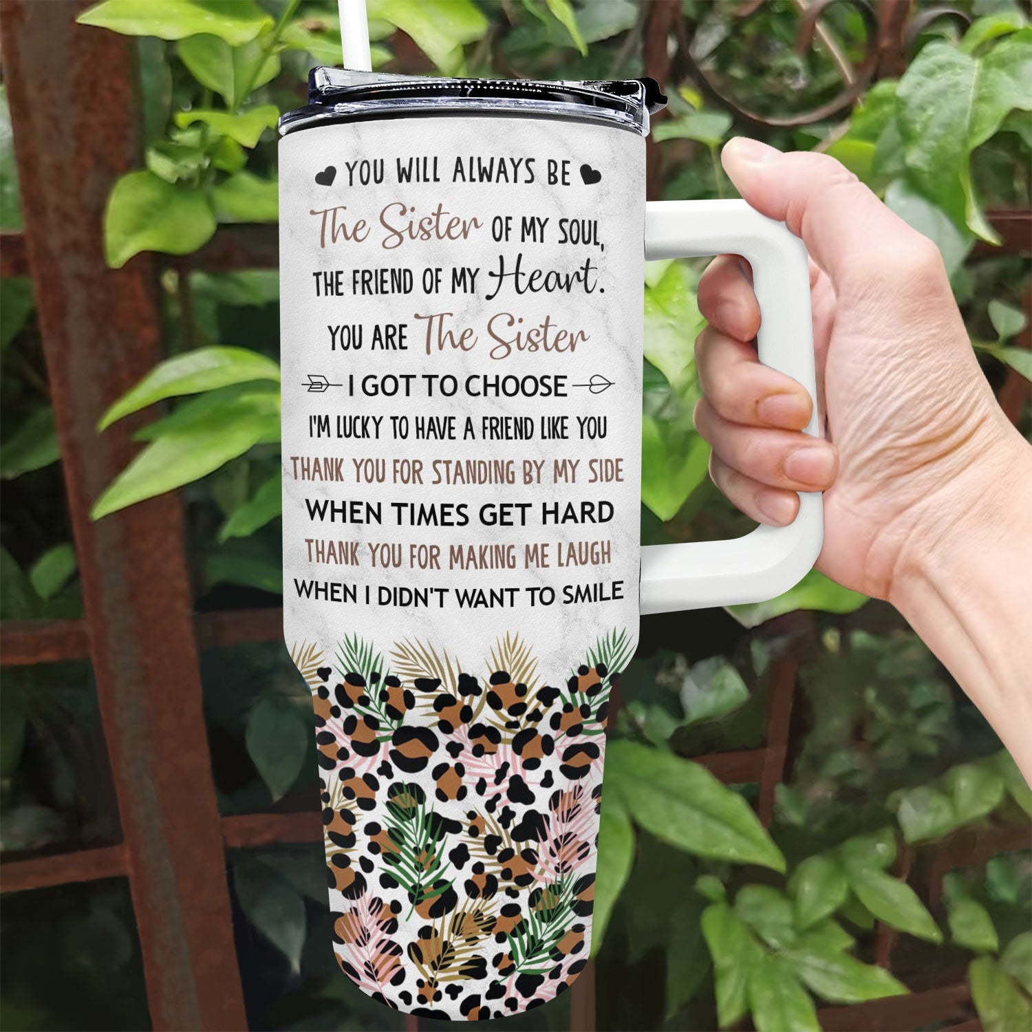 Tumbler With Straw – “Thank You for Standing By Me” – Custom BFF Birthday Gift, Insulated Stainless Steel Travel Mug