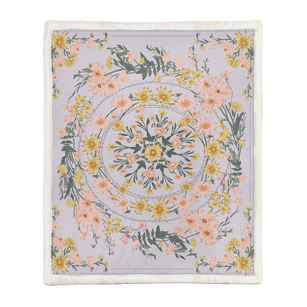 Flannel Flower Blanket – Soft Air Conditioning & Napping Throw