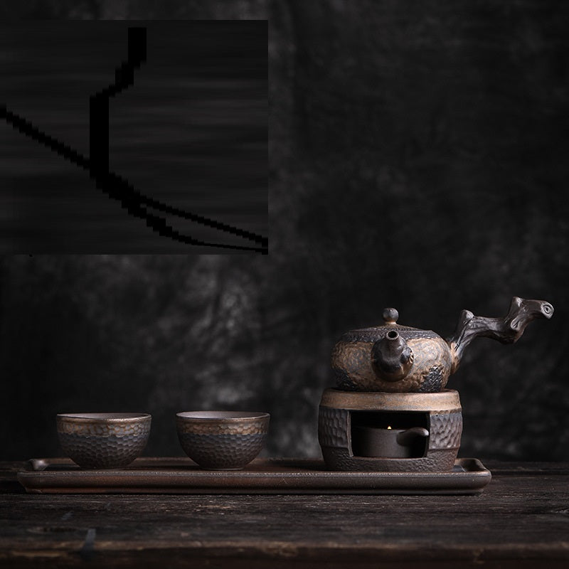 Handmade Vintage Stoneware Tea Warmer Set – Ceramic Ritual & Wellness Tea Set
