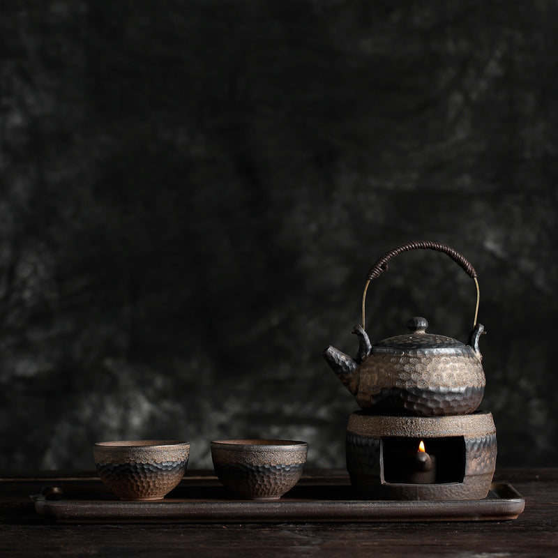Handmade Vintage Stoneware Tea Warmer Set – Ceramic Ritual & Wellness Tea Set