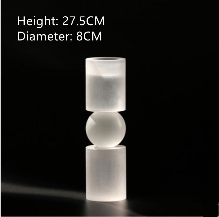 Modern Crystal Candle Holder – Frosted Electroplated Decorative Candlestick