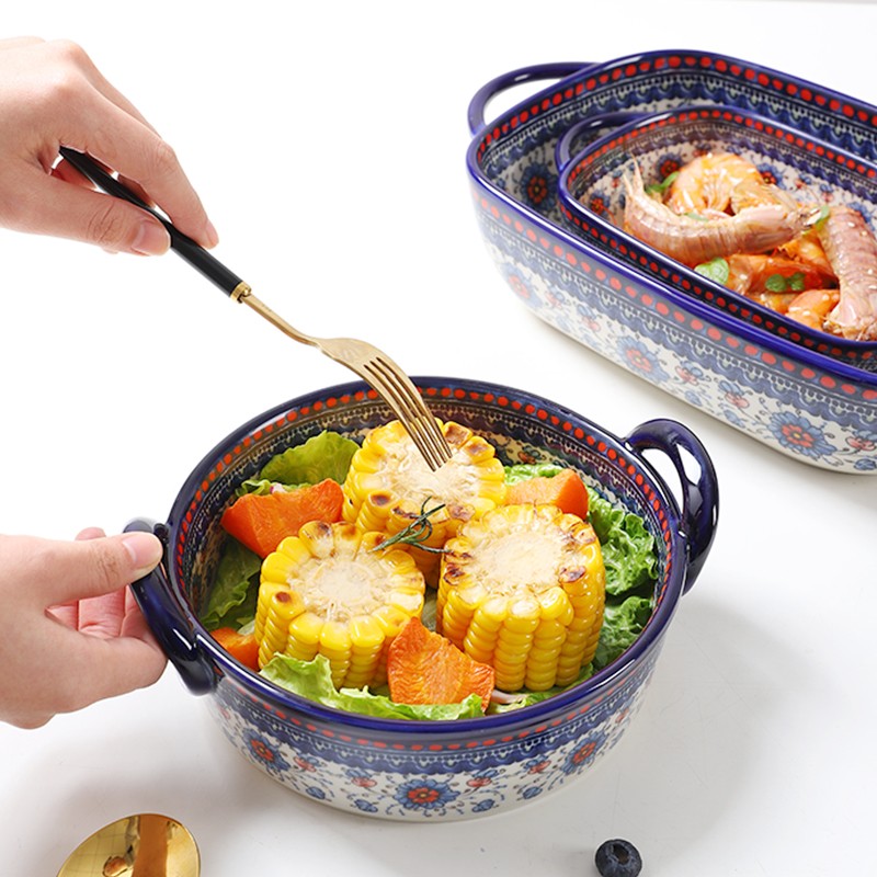 Porcelain Bakeware – Floral & Plant Design Ceramic Trays