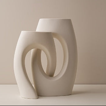 Vaso circular moderno em cerâmica – peça artesanal minimalista para decoração de casa.