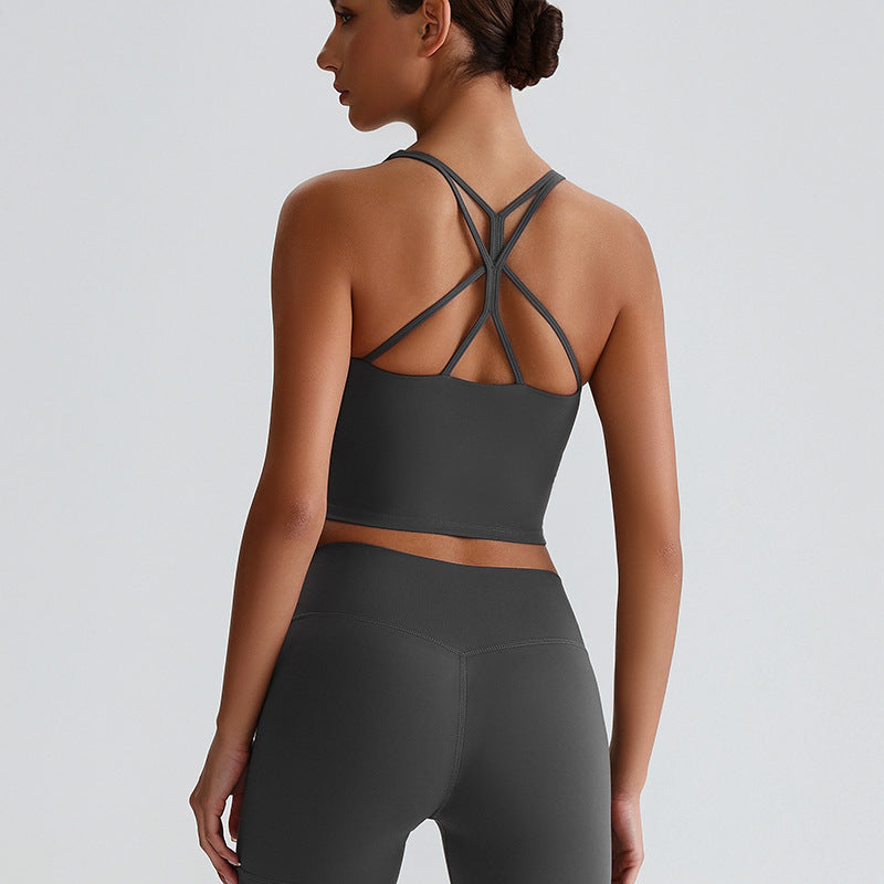 Cross Back Running & Yoga Bra – Super Stretch Support, Breathable Comfort, Multi-Sport Activewear