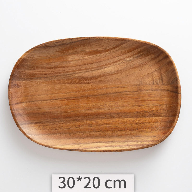 Acacia Wooden Tray – Irregular Shape Plain Tableware for Home & Dining