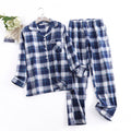 Checkered Women’s Pajamas Set - Blue and White