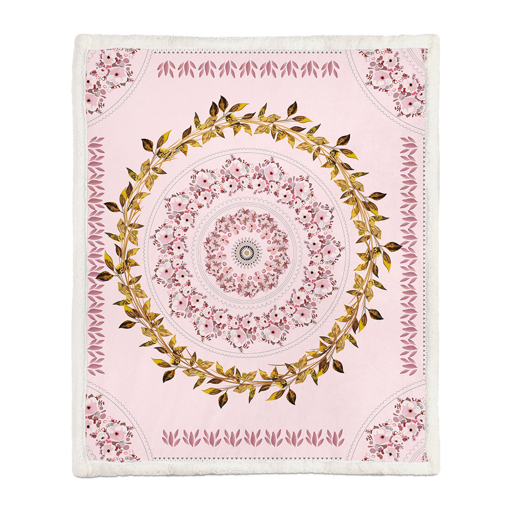 Flannel Flower Blanket – Soft Air Conditioning & Napping Throw